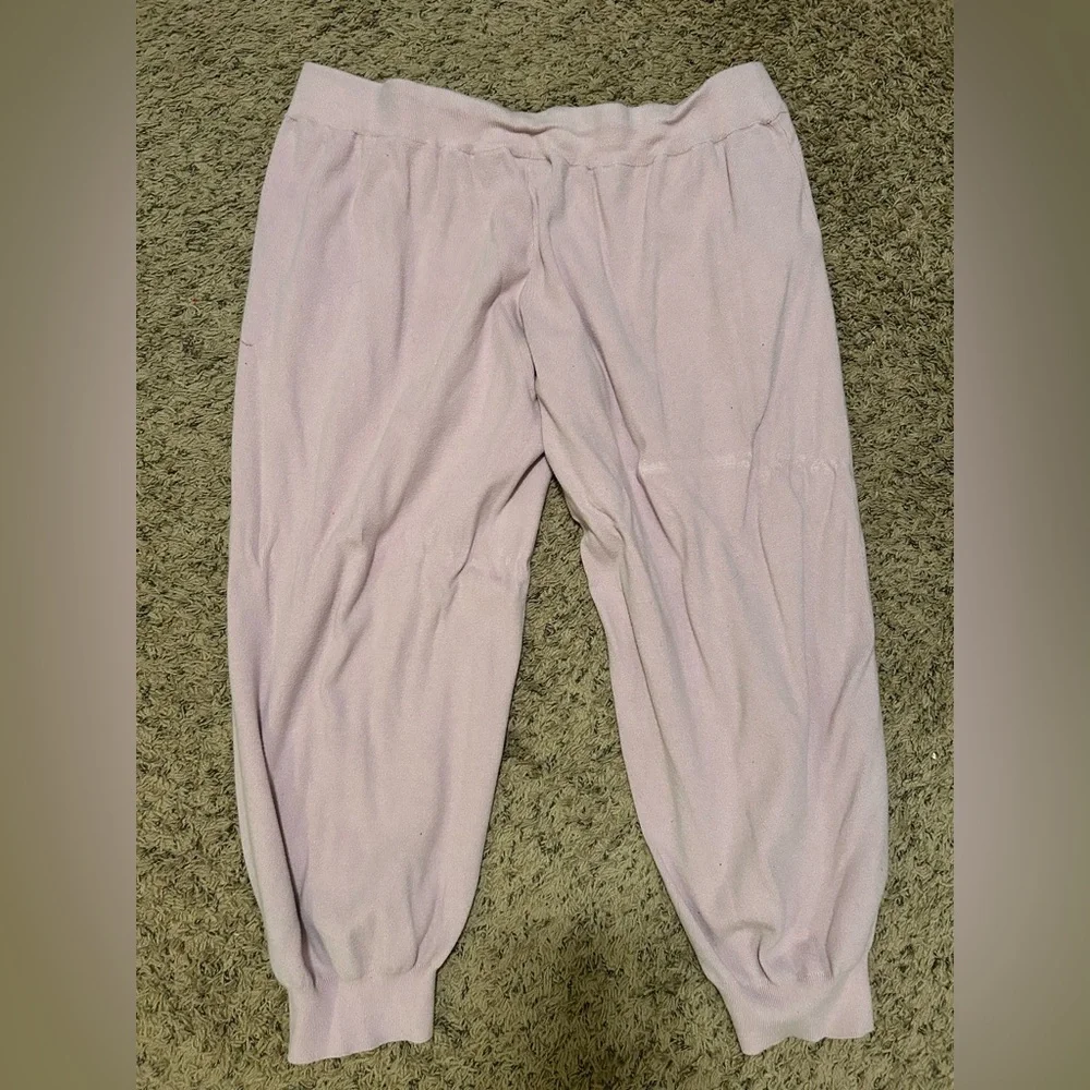 Women’s Pink Stretchy Lounge Pants with Cuffed Ankles Size 3X - Picture 8 of 11